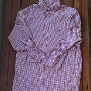 Vineyard Vines Red and Blue Casual Button Down Shirt Perfect for the 4th of July